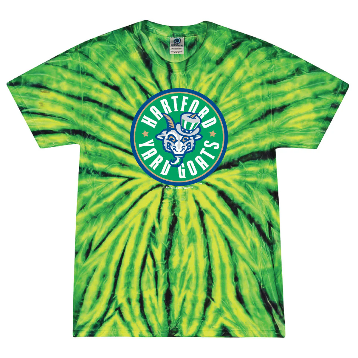 Hartford Yard Goats Soft As A Grape B&G Tie Dye Tee Shirt