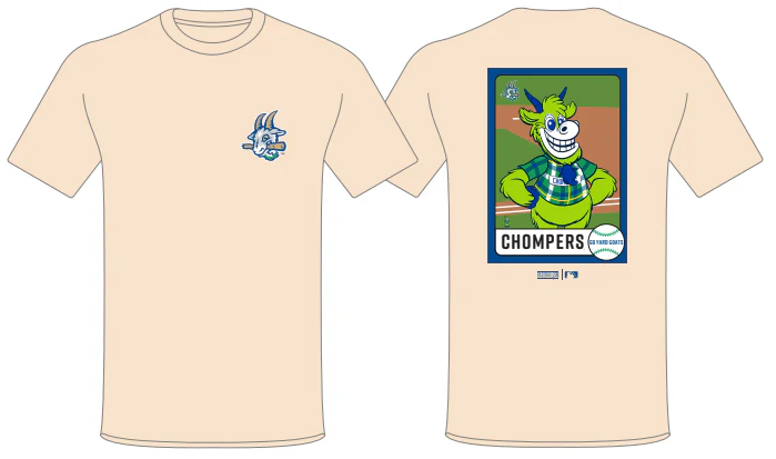 Hartford Yard Goats Baseballism Youth Chompers Card Tee